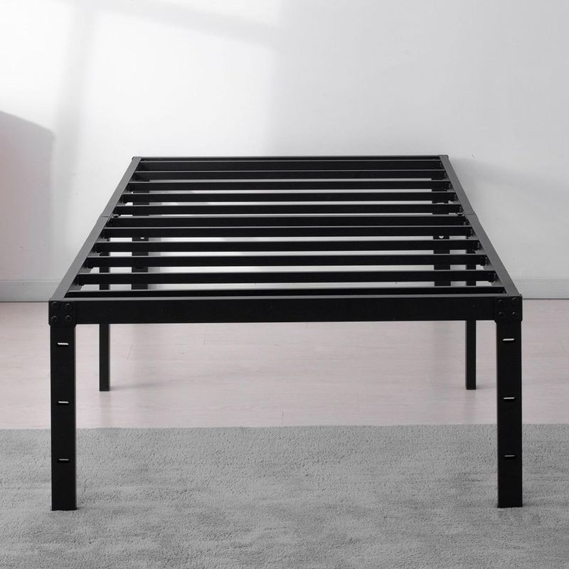 Photo 1 of AMSEJOPS Twin XL Bed Frame ?Heavy Duty Steel Slat Support 3500lbs?No Box Spring Needed?Noise-Free?Easy Assembly, 18 Inch Tall Metal Platform Bedframe with Storage
