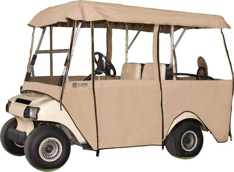 Photo 1 of 
Classic Accessories Fairway Deluxe 4-Sided 4-Person Golf Cart Enclosure, Tan