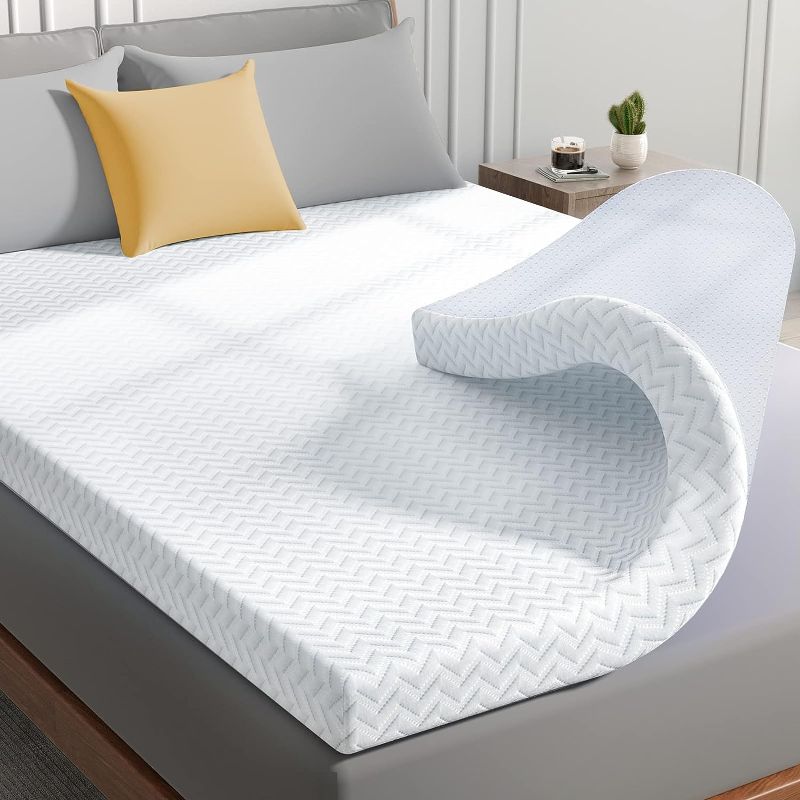 Photo 1 of 
Maxzzz Mattress Topper Full 2 Inch Gel Memory Foam Mattress Topper for Full Size Bed High Density Foam for Pain Relief & Back Pain, with Breathable