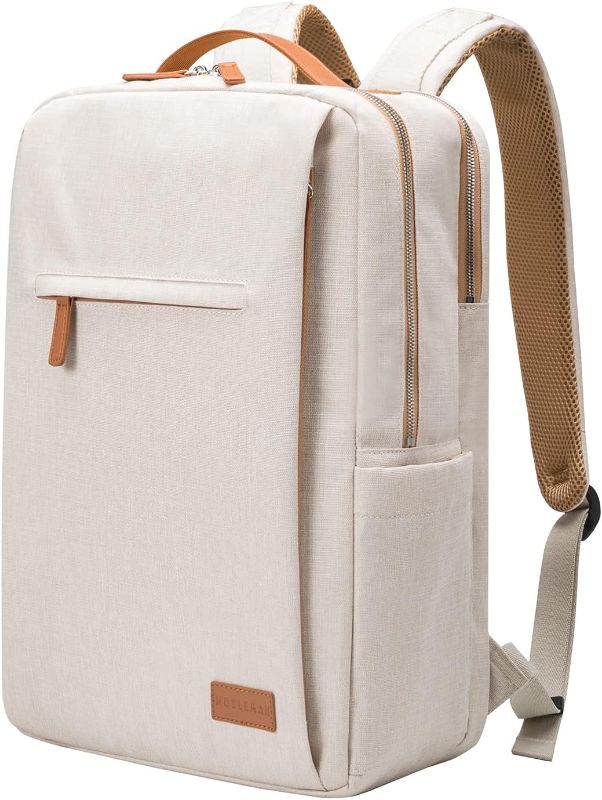 Photo 1 of Men's Backpack, Laptop Backpack, Waterproof travel Backpack, 15.6 Inch Laptop Backpack, Daypack, carry on backpack with USB (Beige)