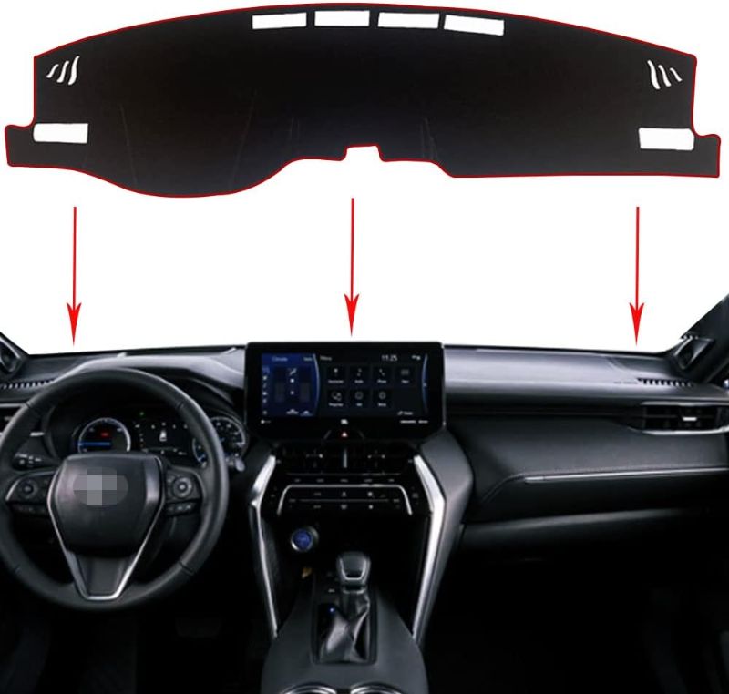 Photo 1 of XHQ Dashboard Cover Mat Carpet Car Dash Board Interior Accessories for Toyota Venza 2021 2022 Reduces Glare Eliminates Cracking Protect The Interior (Red Edge Without HUD)
