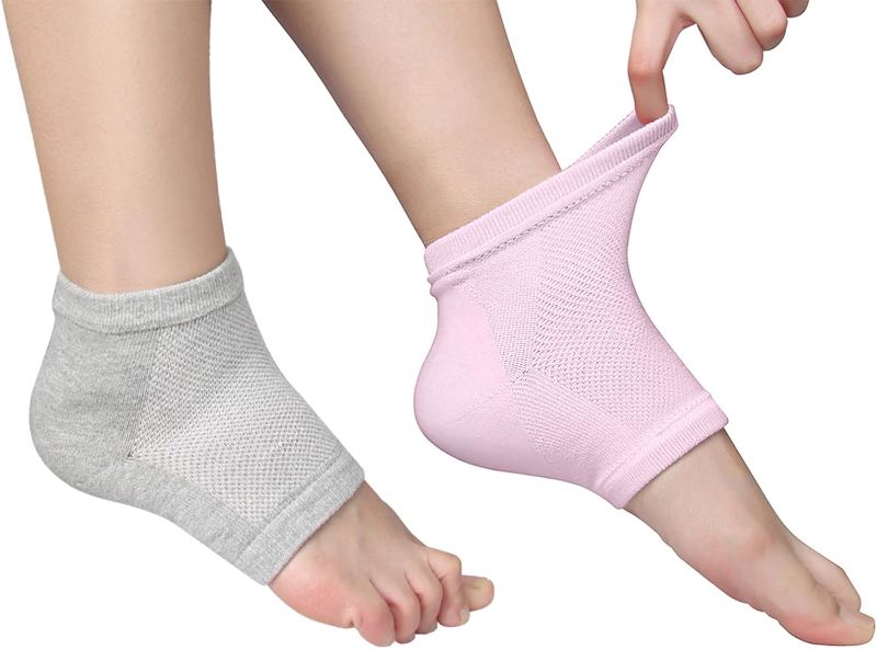 Photo 1 of Codream Vented Moisturizing Socks Lotion Gel for Dry Cracked Heels, Spa Gel Socks Humectant Moisturizer Heel Balm Foot Treatment Care Heel Softener Compression (2 Pairs)
