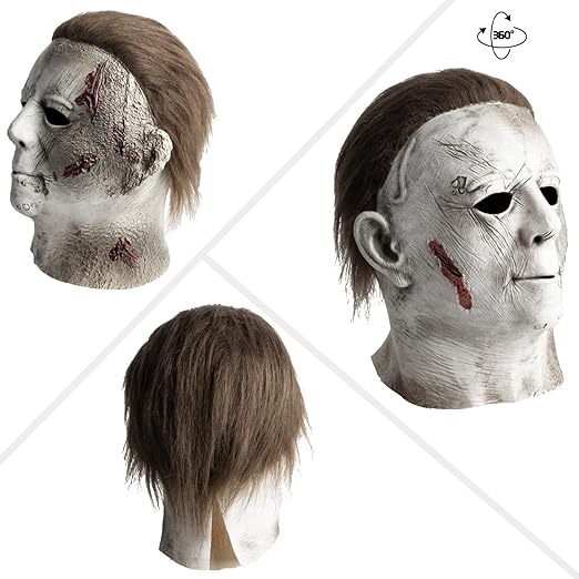 Photo 1 of AQKILO Halloween Michael Myers Mask Scary Latex Full Head Realistic Masks Fancy Dress for Halloween Carnival Costume Party
