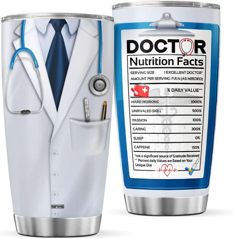 Photo 1 of 9GIFT4YOU Doctor Coffee Tumbler Travel Mug With Lid Appreciation Gifts For Men Friends Dad Birthday Accessories Insulated Cup Stainless Steel Tumblers Hot Cold Drinks Funny Saying Quotes
