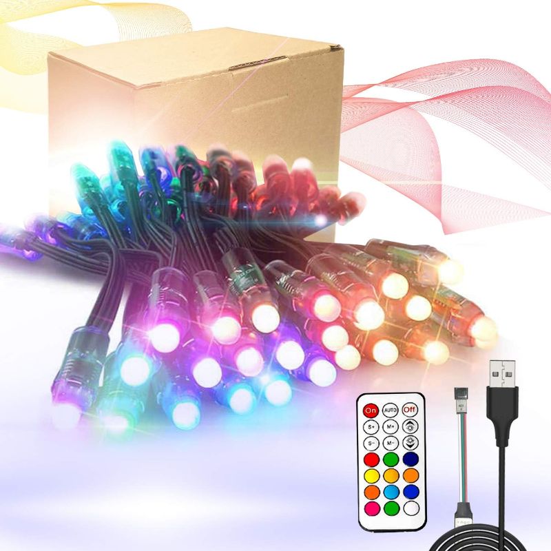 Photo 1 of OIGOT LED Light String, Christmas Decoration LED Light Strip, Battery Remote Control, 8 Modes And 12 Different RGB Conversions,Suitable For Outdoor/Indoor, Bedroom,Music Party, Garden, TV, DIY
