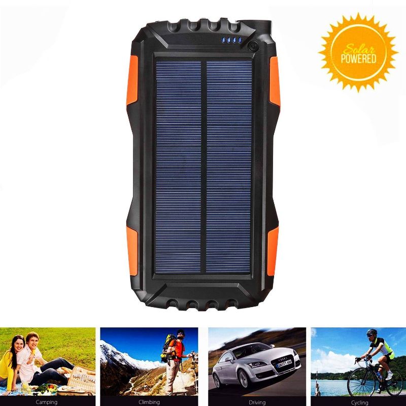 Photo 1 of Safe Speed Outdoor Protection Solar Power Bank IOS & Android Waterproof Black
