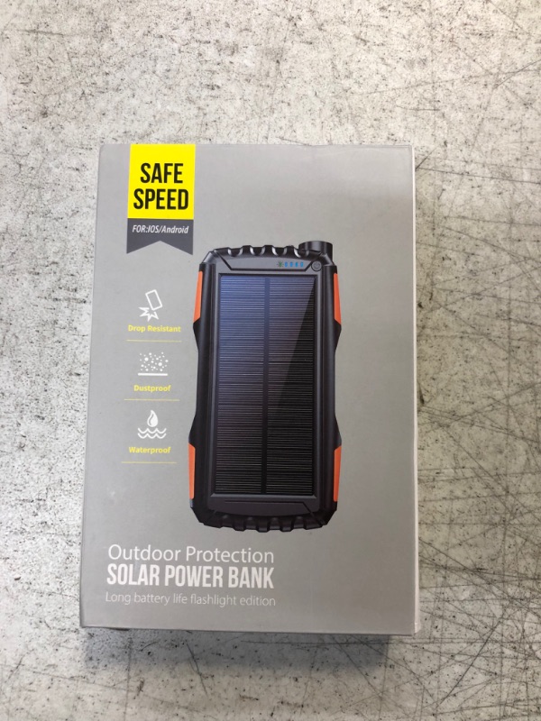 Photo 4 of Safe Speed Outdoor Protection Solar Power Bank IOS & Android Waterproof Black

