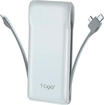 Photo 1 of TG90° Portable Charger with Built in Cable, 10000mah Power Bank Type C USB C Cell Phone Thin Slim Lightweight Travel Tiny Charger Backup Battery Pack Compatible with Smartphones and All USB-C Devices
