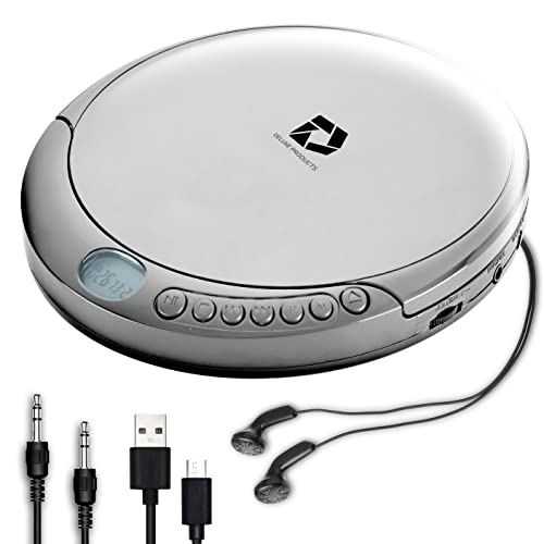 Photo 1 of Deluxe Products CD Player Portable with 60 Second Anti Skip, Stereo Earbuds, Includes Aux in Cable and AC USB Power Cable for Use at Home or in Car. S
