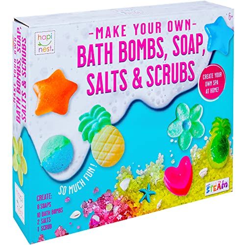 Photo 1 of Hapinest Make Your Own Bath Bombs, Soap, Salts and Scrubs Spa Craft Science Kit for Kids Girls and Boys Toys & Gifts Ages 6 7 8 9 10 11 12 Years Old 
