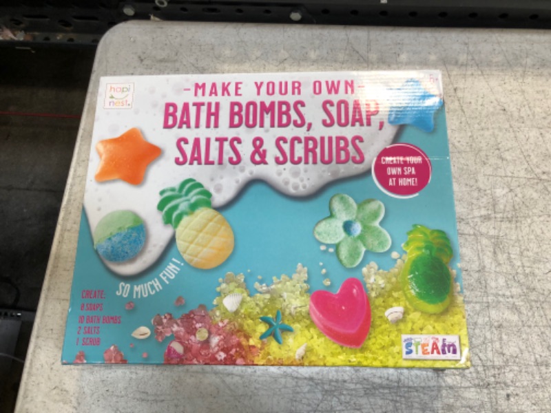 Photo 3 of Hapinest Make Your Own Bath Bombs, Soap, Salts and Scrubs Spa Craft Science Kit for Kids Girls and Boys Toys & Gifts Ages 6 7 8 9 10 11 12 Years Old 
