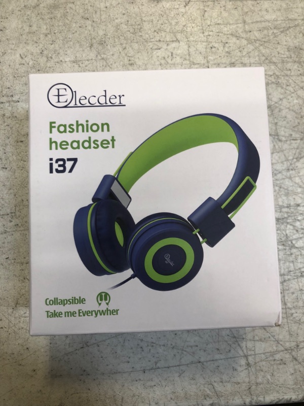 Photo 3 of ELECDER i37 Kids Headphones Children Girls Boys Teens Foldable Adjustable On Ear Headphones 3.5mm Jack Compatible Cellphones Computer MP3/4 Kindle School Tablet Navy