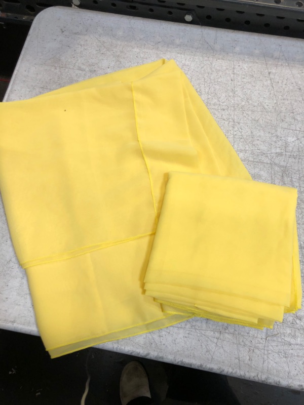 Photo 1 of 2PCS Yellow Sheer Table Covers