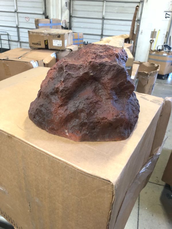 Photo 3 of Backyard X-Scapes Artificial Rock for Landscaping Faux Rock Well Pump Cover for Decorating to Hide Pipe Fiberglass Boulder Covers Small Red Clay 9 in H x 13 in W x 16 in L, (Wen-ROC-CR1) Clay Small