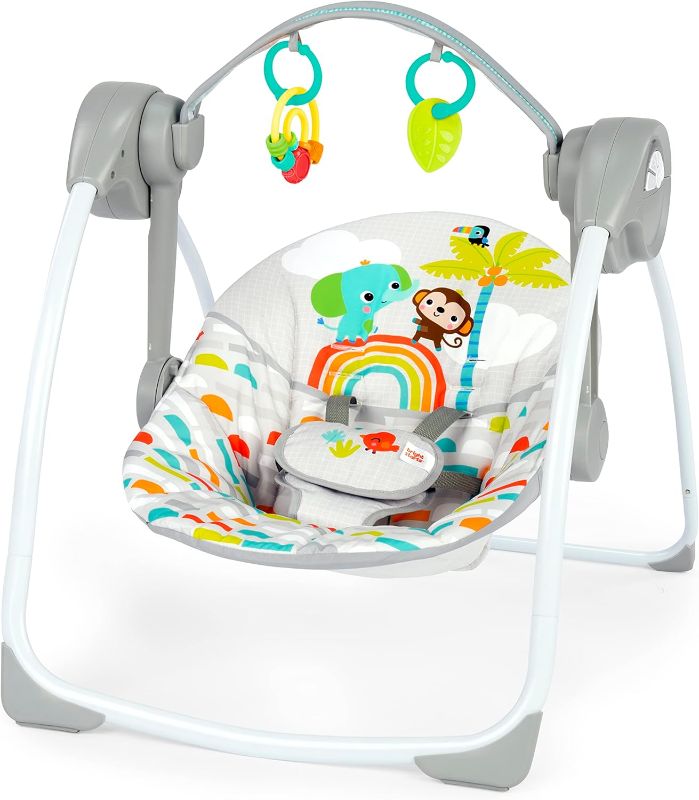 Photo 1 of Bright Starts Playful Paradise Portable Compact Automatic Baby Swing with Music, Unisex, Newborn +
