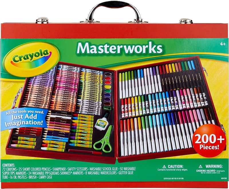 Photo 1 of Crayola Masterworks Art Case (200+ Pcs), Art Set For Kids, Includes Markers, Paints, Colored Pencils, & Crayons, Kids Back to School Supplies, 4+
