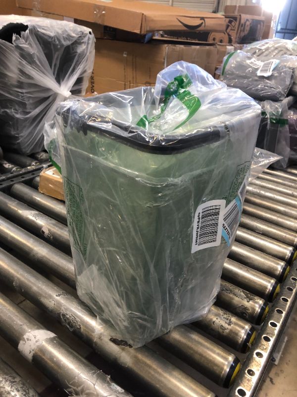 Photo 1 of 2-Pack Green Trash Can 4 Gallon, Clear Trash Can Square Waste Basket Open Top, Large Bathroom Trash Can with Bag Holder Rim - Removable, Square Trash Bin for Bedroom, Living Room, Kitchen
