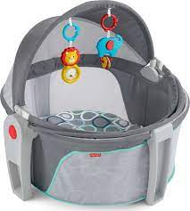 Photo 1 of Fisher-Price On-the-Go Baby Dome Portable Bassinet & Play Space with Toys, Grey Bubbles
