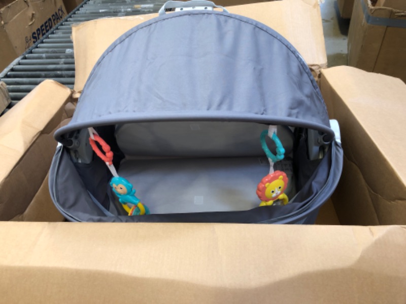 Photo 2 of Fisher-Price On-the-Go Baby Dome Portable Bassinet & Play Space with Toys, Grey Bubbles
