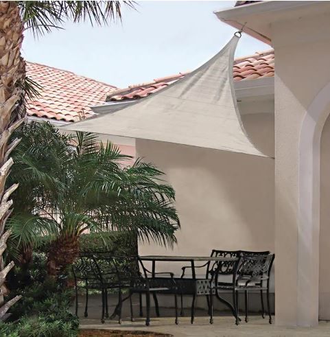 Photo 1 of 12 ft. x 12 ft. Almond Triangle Shade Sail
