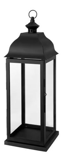 Photo 1 of 22 in. Traditional Black Steel Outdoor Patio Lantern
