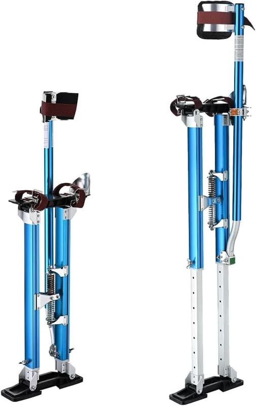 Photo 1 of 24"-40" Drywall Stilts Adjustable Aluminum Tool Stilt for Painting Painter Taping Blue
