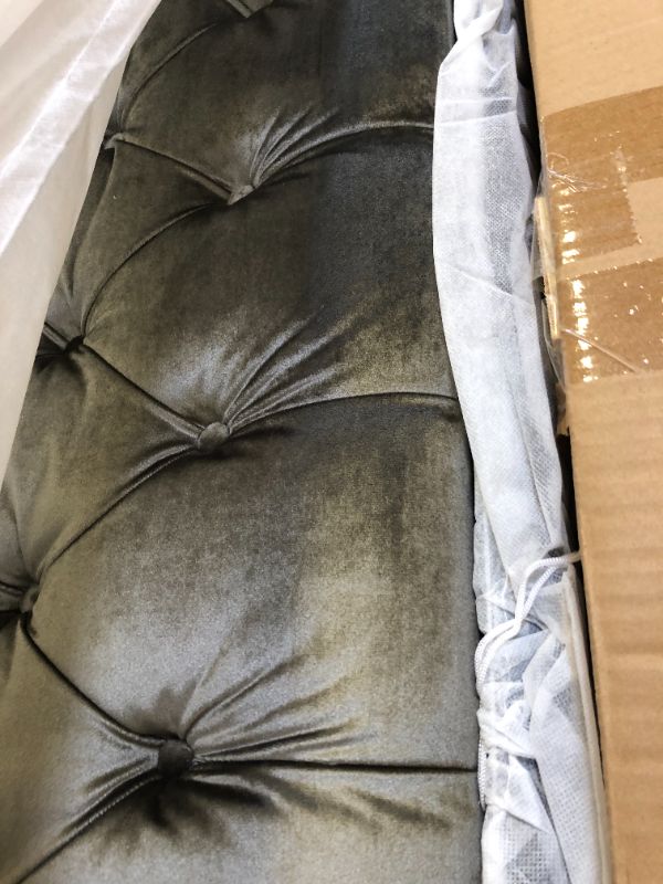 Photo 1 of Christopher Knight Home Keyser Sofa, Gray + Gold