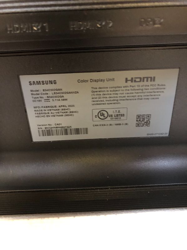 Photo 6 of SAMSUNG 34-Inch ViewFinity S50GC Series Ultra-WQHD Monitor, 100Hz, 5ms, HDR10, AMD FreeSync, Eye Care, Borderless Design, PIP, PBP, LS34C502GANXZA, 2023,Black 100Hz HDMI and DisplayPort