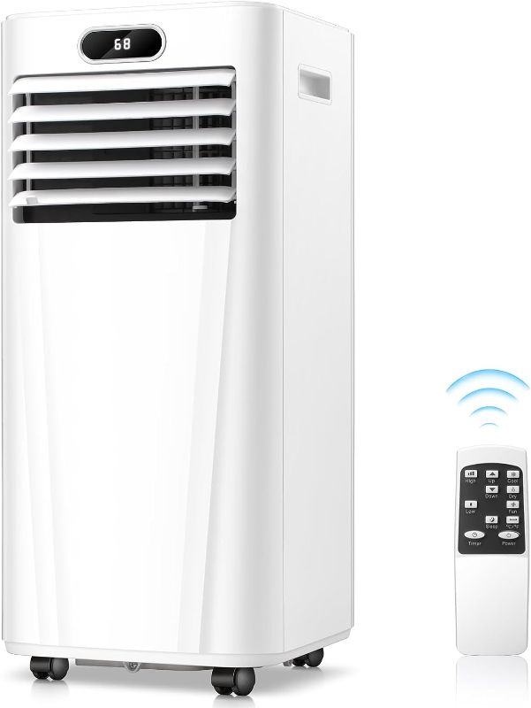 Photo 1 of ZAFRO 8,000 BTU Portable Air Conditioners, Air Conditioner for Room Up to 350 Sq.Ft, 3-in-1 Portable AC Unit Cool & Dehumidifier & Fan Modes with Remote Control/Drain Hose, White
