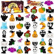 Photo 1 of 40 PCS Halloween Mochi Squishy Toys, Halloween Miniatures Trick or Treat Gifts, Halloween Party Favors Toys for Kids Treat Goodie Bag Fillers, Pumpkin Ghost Assortment Toys Bulk Party Decorations
