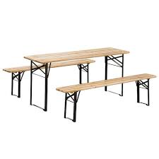 Photo 1 of 6 ft. Wooden Folding Picnic Outdoor Table Bench Set
