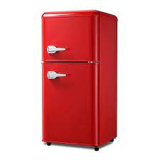 Photo 1 of 3.5 cu. ft. Retro Mini Fridge, Refrigerator with Freezer, with 2 Door Adjustable Mechanical Thermostat in Red
