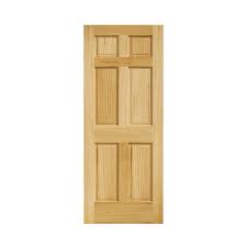 Photo 1 of 30 in. x 80 in. x 1-3/8 in. 6-Panel Clear Pine Wood Solid Core Interior Door Slab
