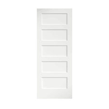 Photo 1 of 28 in. x 80 in. x 1-3/8 in. Shaker White Primed 5-Panel Solid Core Wood Interior Slab Door
