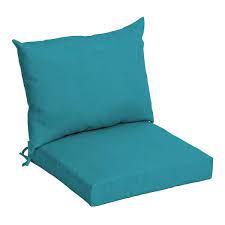 Photo 1 of 21 in. x 21 in. Lake Blue Leala Outdoor Dining Chair Cushion
