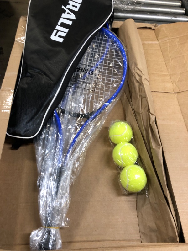 Photo 1 of HIRALIY Adult Recreational 2 Players Tennis Rackets ,27 Inch Super Lightweight Tennis Racquets for Student Training Tennis and Beginners, Tennis Racket Set For Outdoor Games, Including 3 Tennis Balls, 2 Tennis Overgrips and 1 Tennis Bag Blue