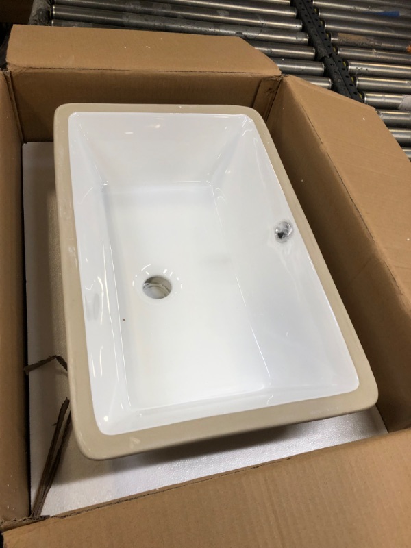 Photo 4 of 20.9 Inch Rectrangle Undermount Vitreous Ceramic Lavatory Vanity Bathroom Sink Pure White