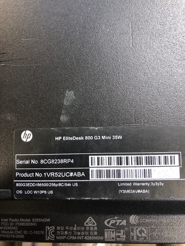 Photo 3 of HP EliteDesk 800 G3 Mini Business Desktop PC Intel Quad-Core i5-6500T up to 3.1G,16G DDR4,256G SSD,VGA,DP Port,Windows 10 Professional 64 Bit-Multi-Language-English/Spanish (Renewed)