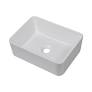 Photo 1 of 16 in. x 12 in. Bathroom Vessel Sink Modern Rectangular Porcelain Ceramic Bowl Art Basin in White
