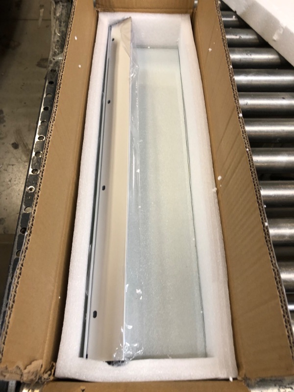 Photo 2 of 24 in. Modern Clear Glass Floating Shelf on Aluminum Bar
