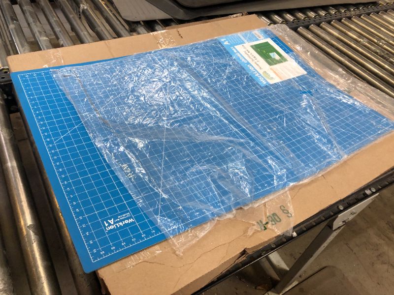 Photo 2 of WORKLION 24" x 36" Large Self Healing PVC Cutting Mat, Double Sided, Gridded Rotary Cutting Board for Craft, Fabric, Quilting, Sewing, Scrapbooking - Art Project… A1: Green/Blue A1:24 x 36 inch