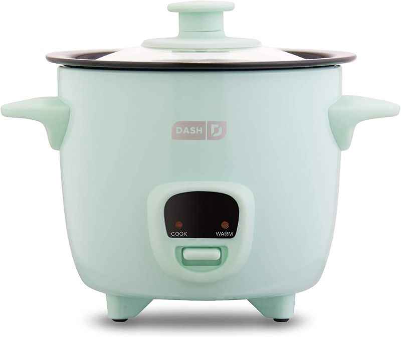 Photo 1 of DASH Mini Rice Cooker Steamer with Removable Nonstick Pot, Keep Warm Function & Recipe Guide, 5 Quart, for Soups, Stews, Grains & Oatmeal - Aqua
