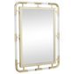 Photo 1 of Maple and Jade Metal and Acrylic Geometric Wall Mirror in Polished Gold and White

