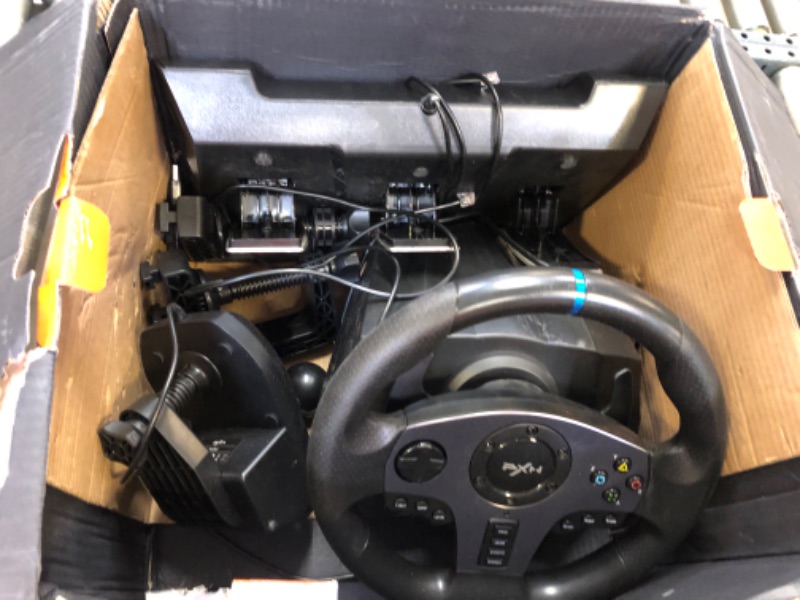 Photo 2 of PC Steering Wheel PXN V9 270/900°PS4 Steering Wheel Dual-Motor Feedback Driving with Pedals and Shifter game racing wheel for Xbox one/Xbox Series X/S PS3/PS4/N-Switch/PC