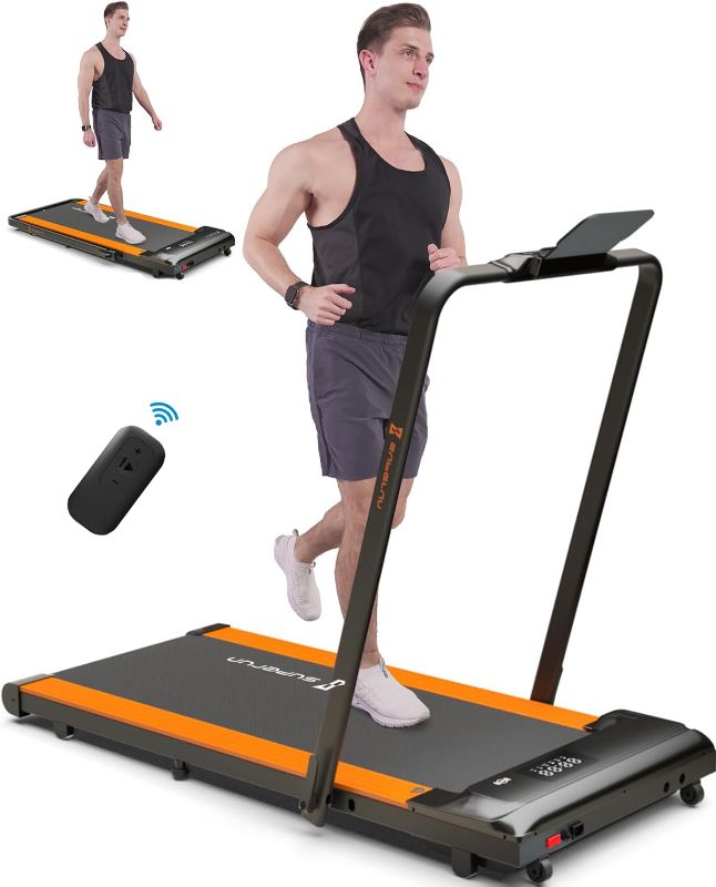 Photo 1 of SupeRun 2 in 1 Under Desk Treadmill, 3.0HP Folding Treadmill with 300 LBS for Home, Portable Compact Walking Pad with 12 Programs
