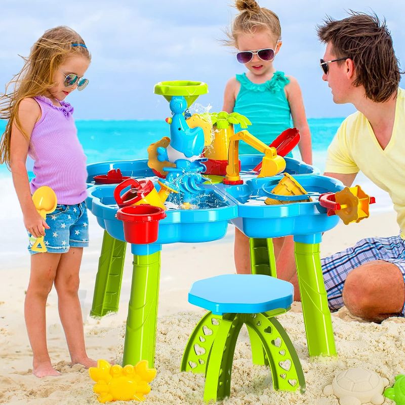 Photo 1 of Bennol Kids Water Table for Toddlers 1-3, 4 in 1 Outdoor Toys for Kids Toddlers Boys Girls, Water SandActivity Tables Summer Outdoor Toys for Outside Backyard for Toddlers Age 1-3 3-5
