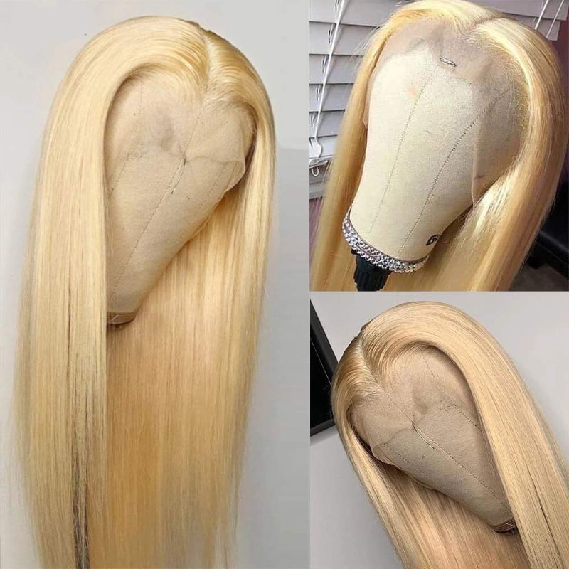 Photo 1 of Blonde Lace Front Wigs Upgrade 13x4 frontal Brazilian Human Hair 12inches Silky Straight 150% Density Lace Front Wig Pre Plucked with Baby Hair Glueless #613 Wigs for Women(Could be Restyled)
