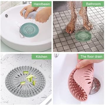 Photo 1 of 2 Pack Hair Catcher Durable Silicone Hair Stopper Shower Drain Covers Easy to Install and Clean Suit for Bathroom Bathtub and Kitchen to Catch Food or Hair
