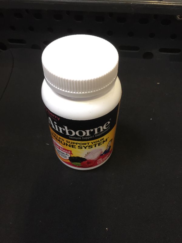 Photo 2 of Airborne 1000mg Vitamin C with Zinc, Immune Support Supplement with Powerful Antioxidants Vitamins A C & E - 116 Chewable Tablets, Very Berry Flavor 116 Count (Pack of 1)- BEST BY- 01/2025