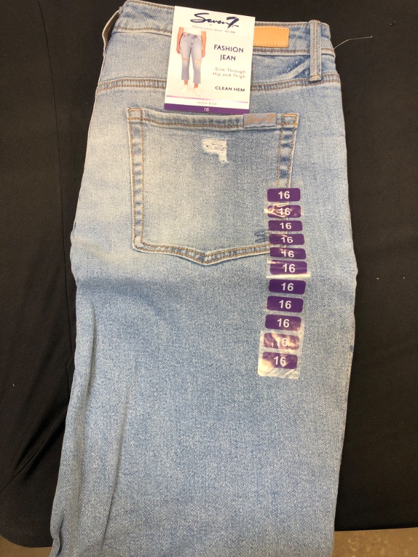 Photo 2 of Seven7 Women's Misses High Rise Straight Jean 16 Blue